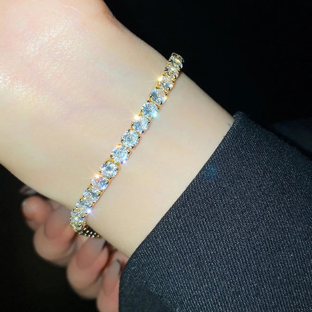 Certified 3MM 0.1ct Full Moissanite 14K Gold Filled Bracelets