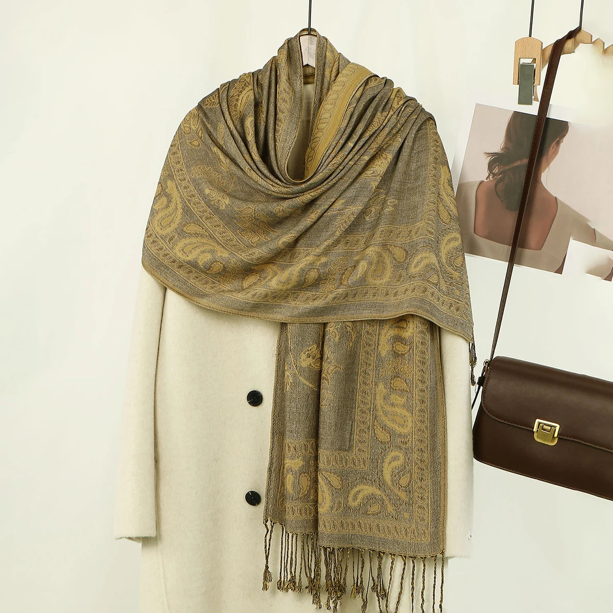 Paisley Embroidery Retro Cashew Cotton Scarf Wraps
