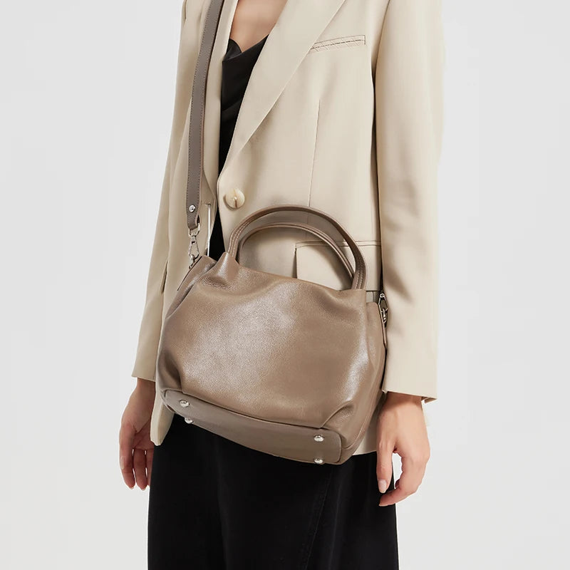 Women's genuine leather cowhide handbag ladies shoulder bag luxury bags