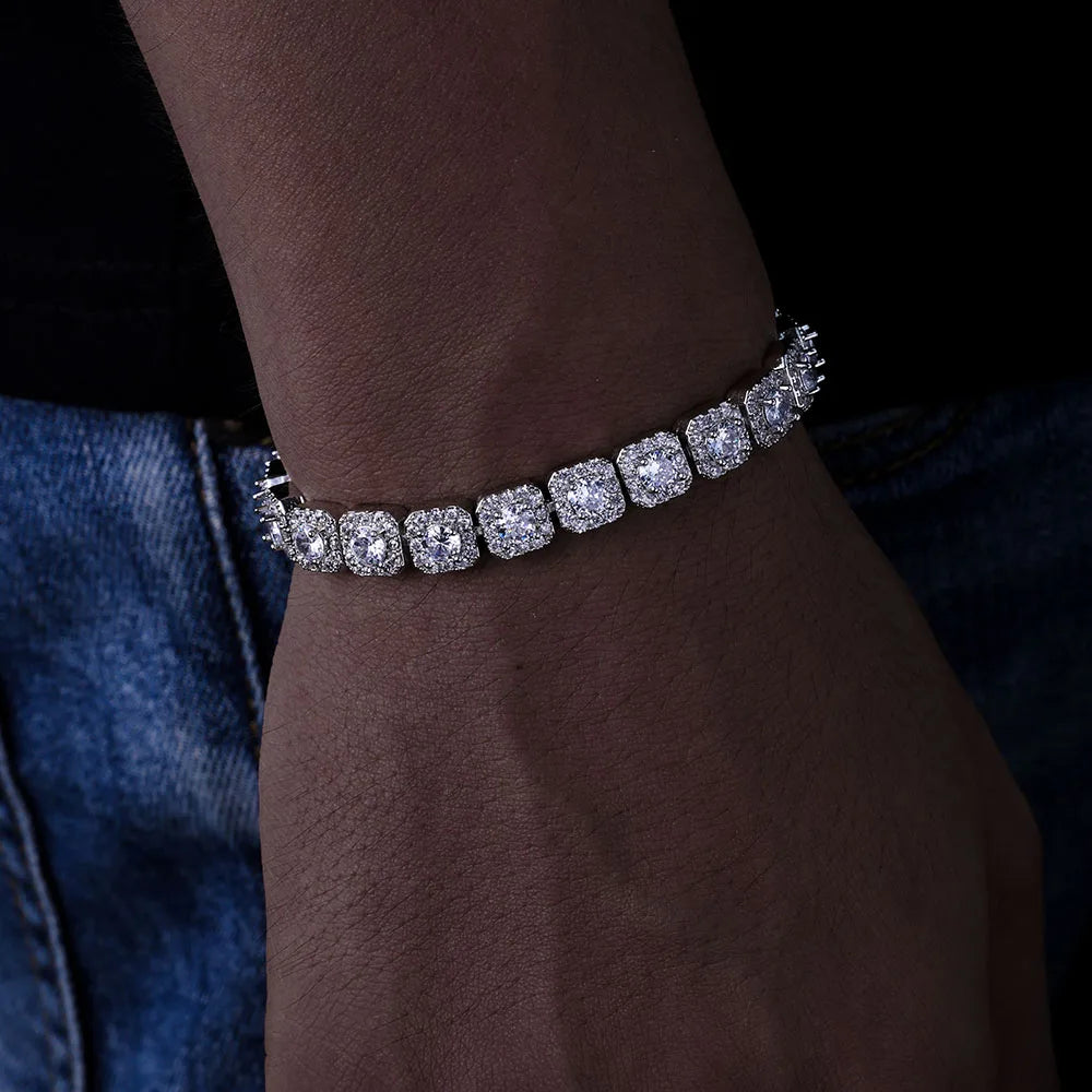 Iced Out Colorful Star Chain With Tennis Bracelet