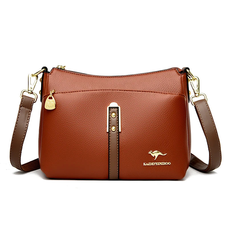 Genuine High Quality Soft Leather Women's Handbag Trendy Design Crossbody Bag