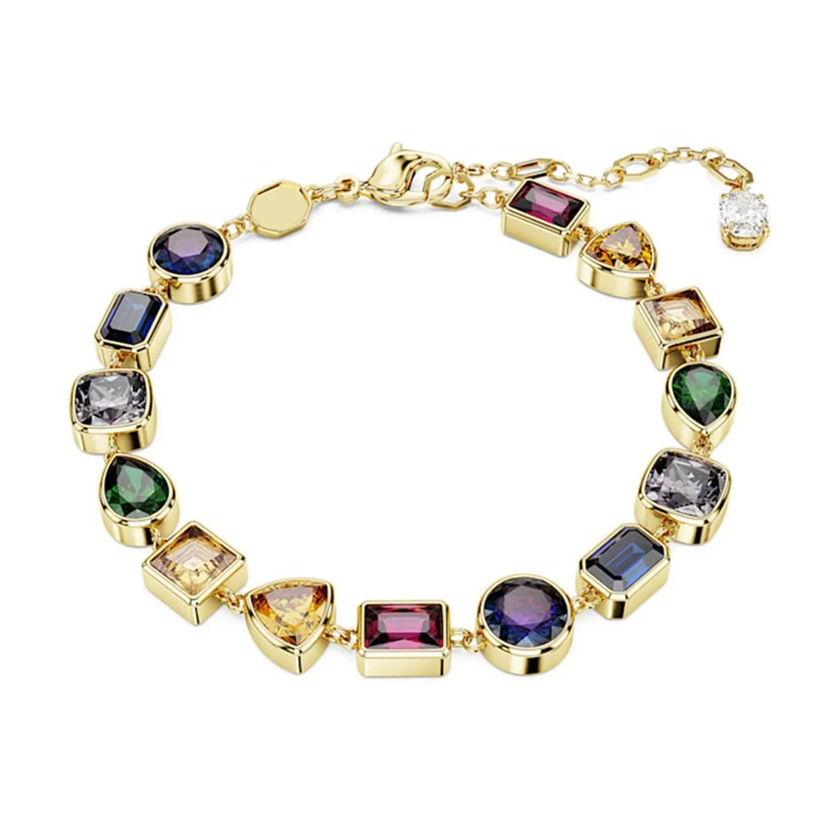 Fashionable Multi-colored geometric zircon bracelet