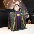 Cowhide Leather Women Handbag Fashion Serpentine Tote Bag