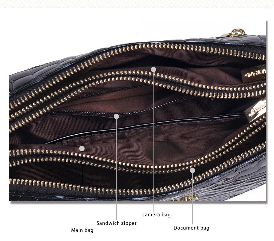 Trendy Large Capacity Shoulder Bag Women's Genuine Leather Bag