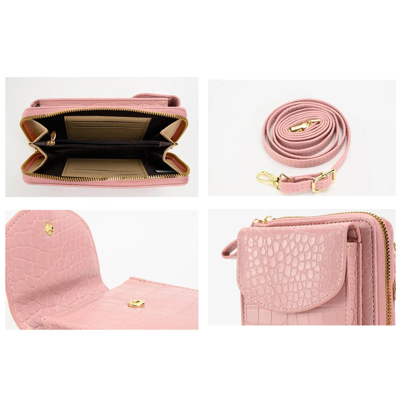 Crossbody Cellphone Purse Phone Bags Ladies Mobile Shoulder Wallet PU Leather