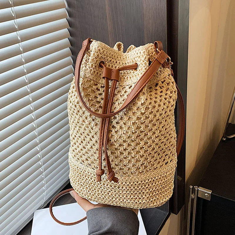 Woven Fashion Bucket Bag Summer Niche Crossbody Bag