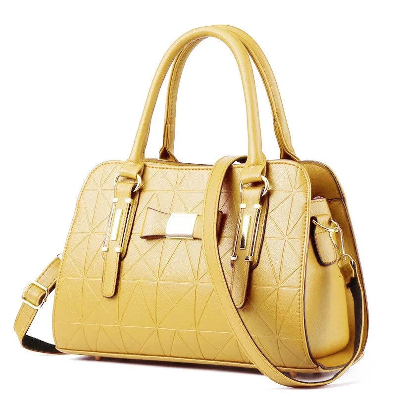 Large Capacity Floral Embossed Butterfly Knot Shoulder Bag
