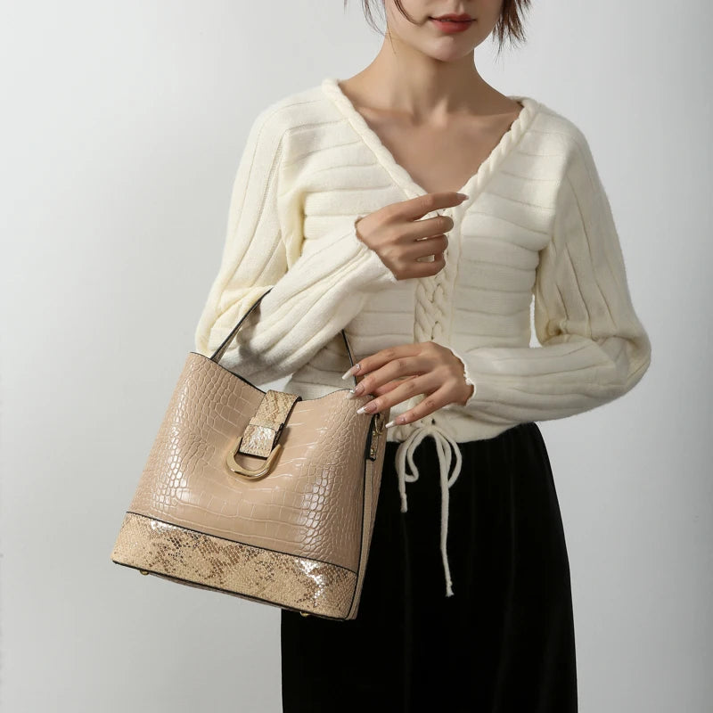 Soft Leather Bags Luxury Design High Quality Crocodile Pattern Bag