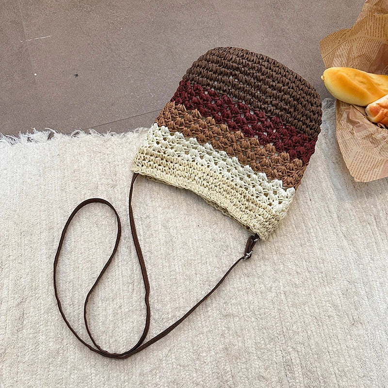 Straw Woven Summer Bohemian Crochet Shoulder Bag