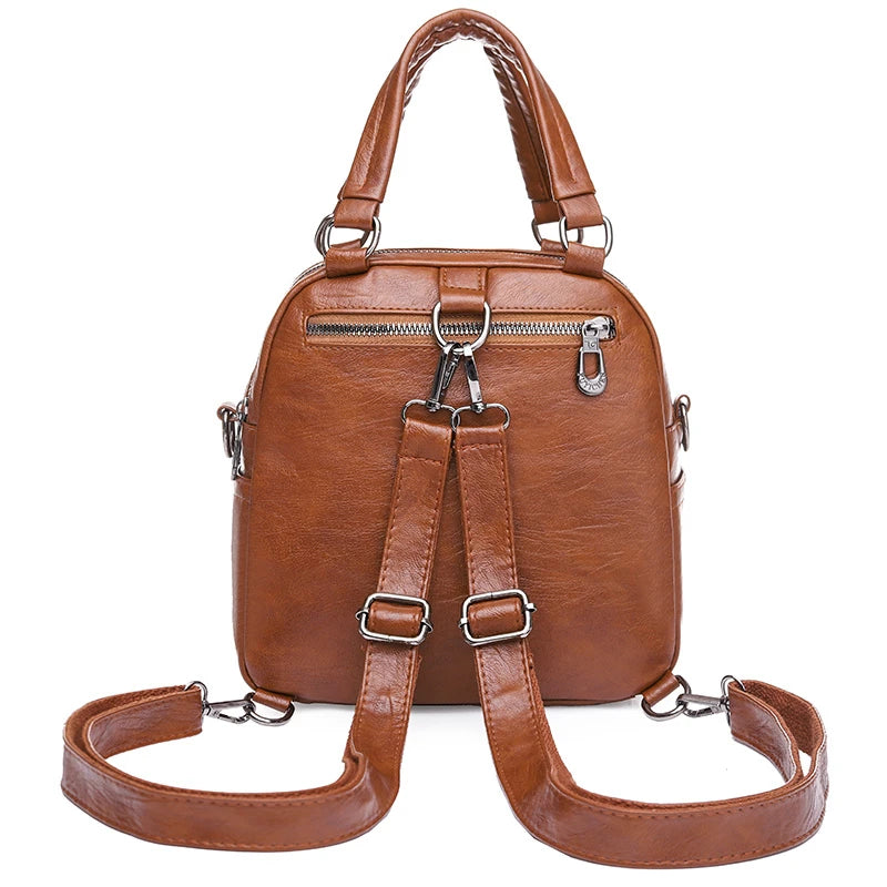 Trendy Multi functional Handheld Shoulder Bag Versatile Soft Leather Bag