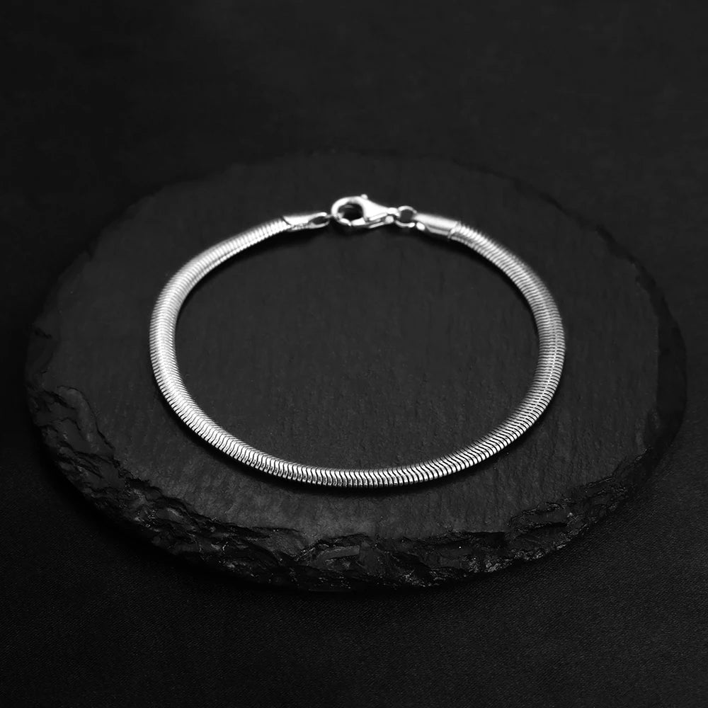 925 sterling silver Snake Chain Bracelet Classic Charm Bracelet