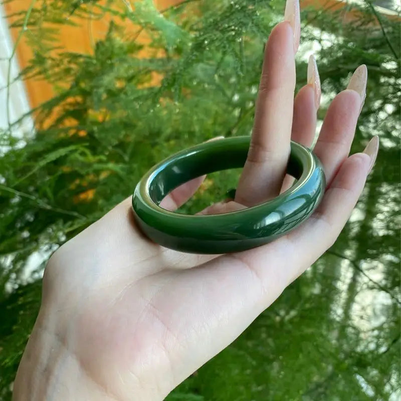 100% Green Burma Jade Bangle Bracelet
