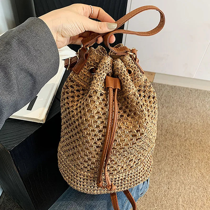 Woven Fashion Bucket Bag Summer Niche Crossbody Bag