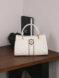 Fashion luxury new rhombic large-capacity ladies handbag heavy hardware design