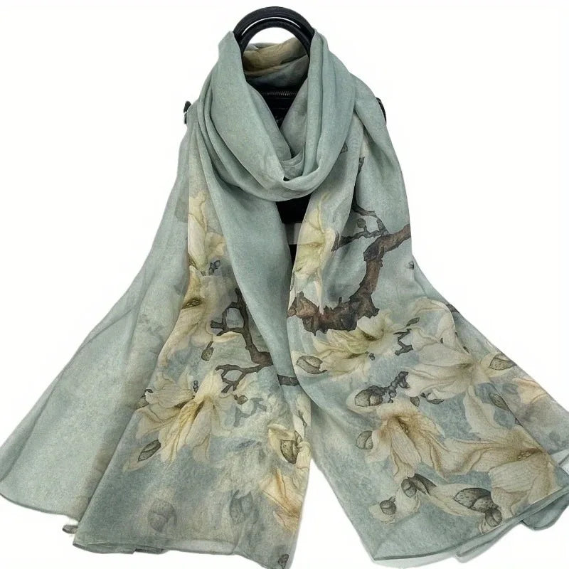 Lightweight 100% Mulberry Silk Chiffon Scarf for Women
