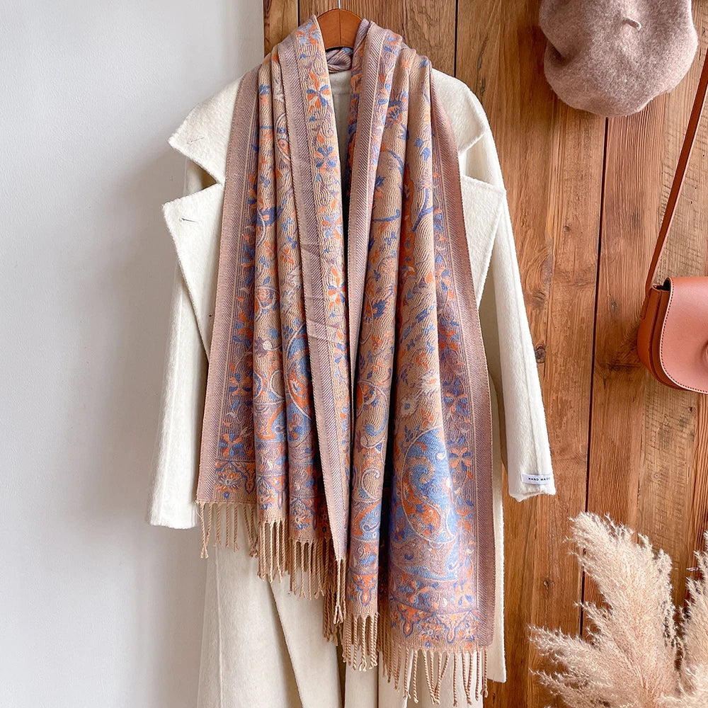 Tassel Blanket Design Thick Warm Shawl Wrap Cashmere Scarf
