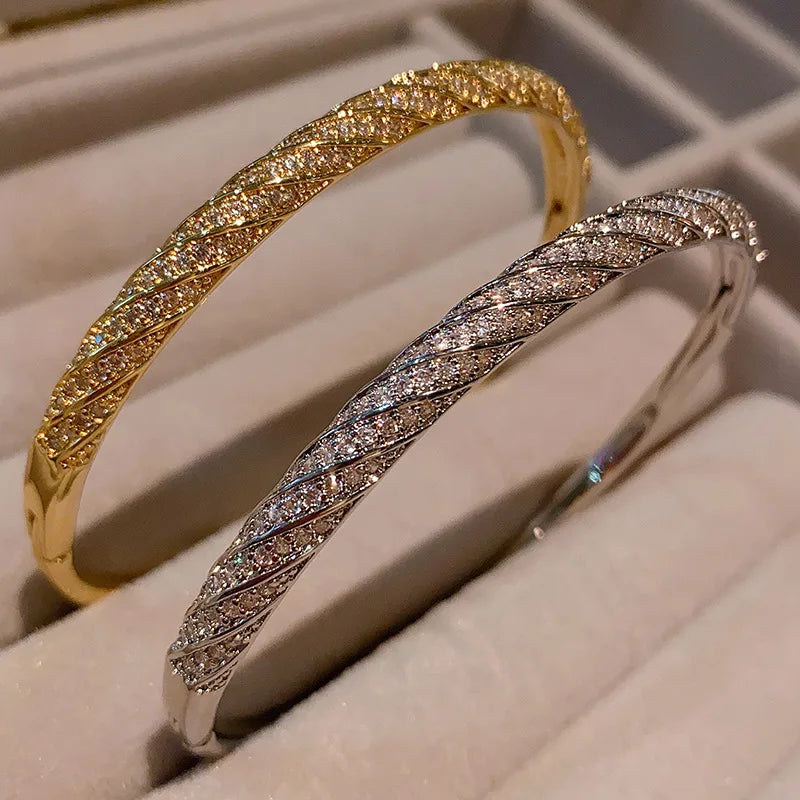 18k Gold plated brass jewelry bangle luxury court style trendy fashion bangle bracelet