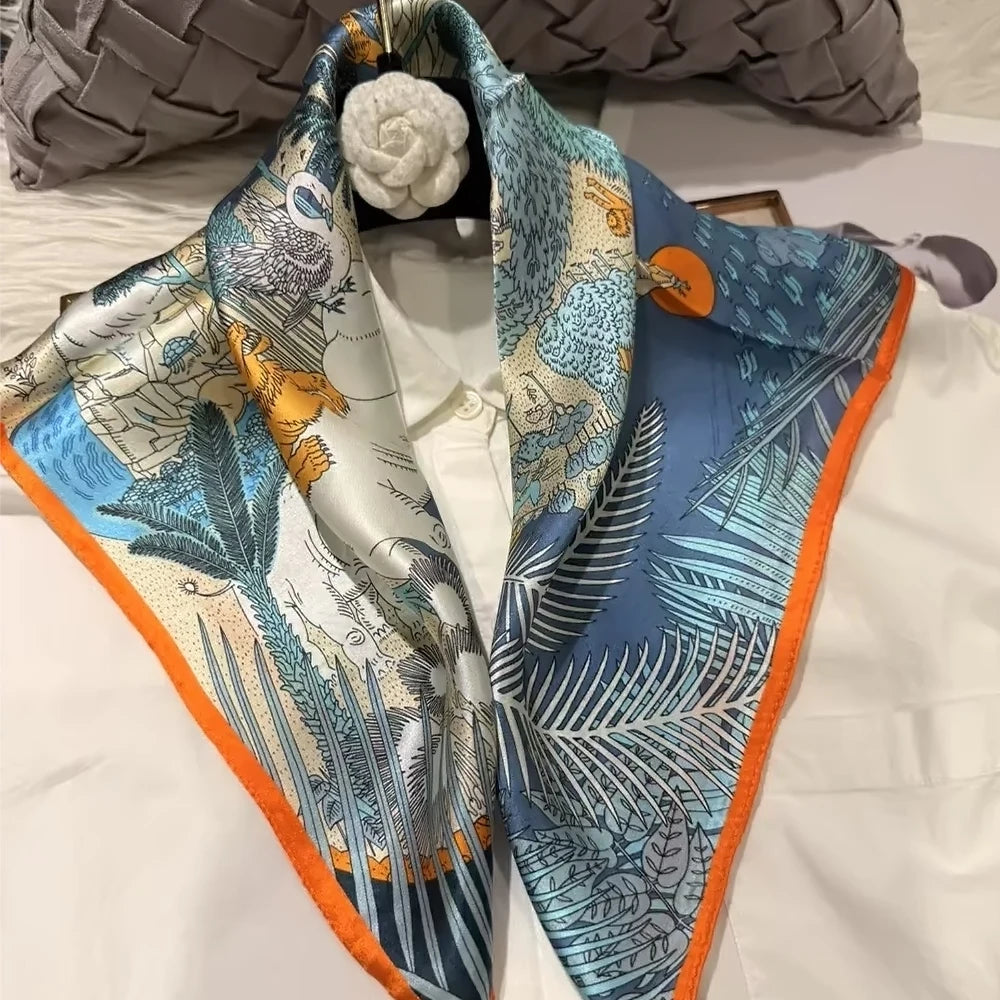 Women's 100% Mulberry Silk Scarf For Hair Headscarf
