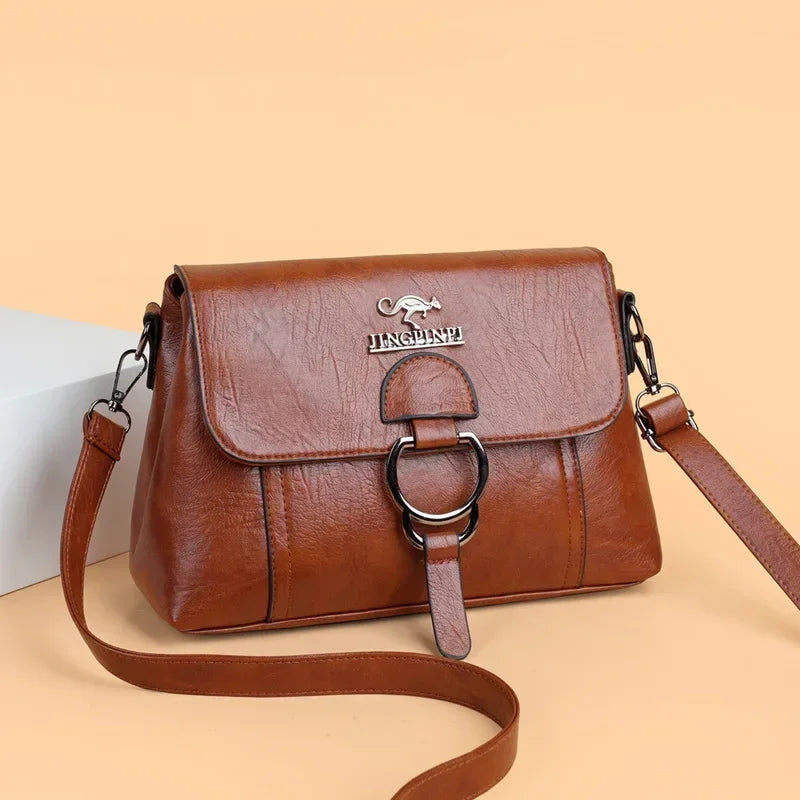Single Shoulder Bag PU Soft Leather Texture Women's Bag Large Capacity Crossbody