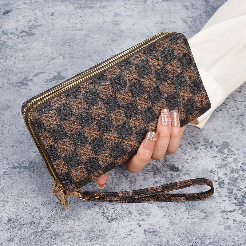 Long large-capacity coin purse double zipper wallet