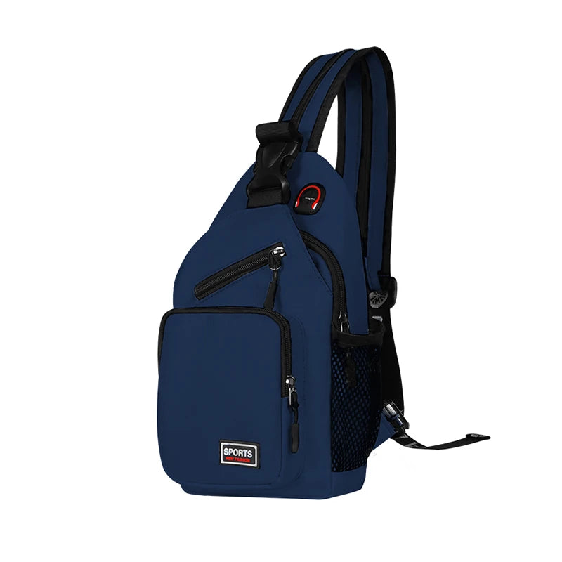 Women Chest Bags Adjustable Backpack Single Shoulder Bag With Earphone Hole