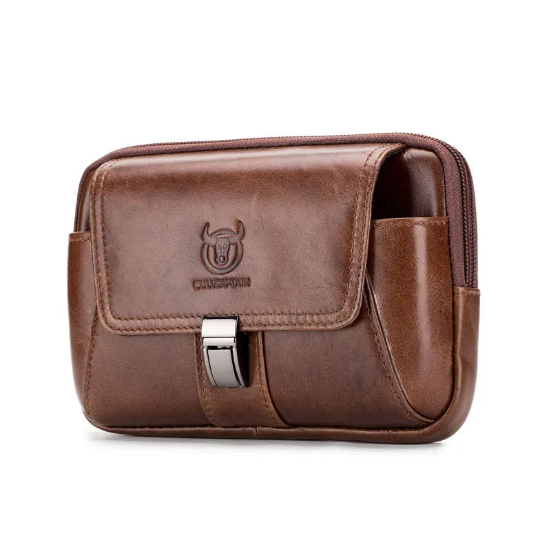 Genuine Leather Vintage Waist Packs Men Travel Pack