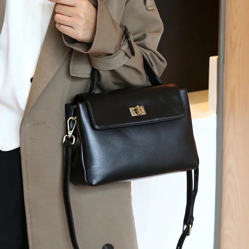 Women Cowhide Genuine Leather Tote Bag Lady Designer Luxury Soft Leather Handbag