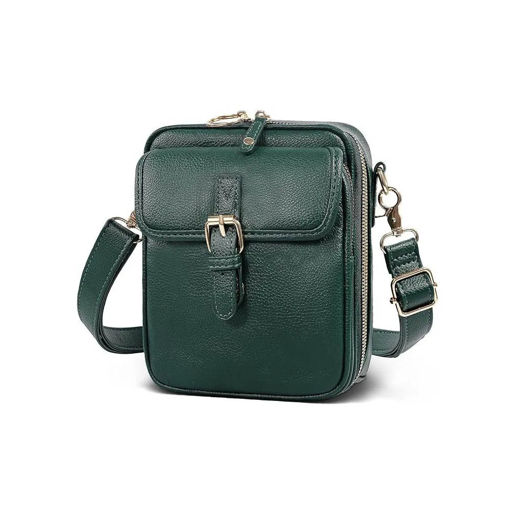 Vintage Messenger Bag Large Capacity Crossbody Leather Bag Adjustable Strap