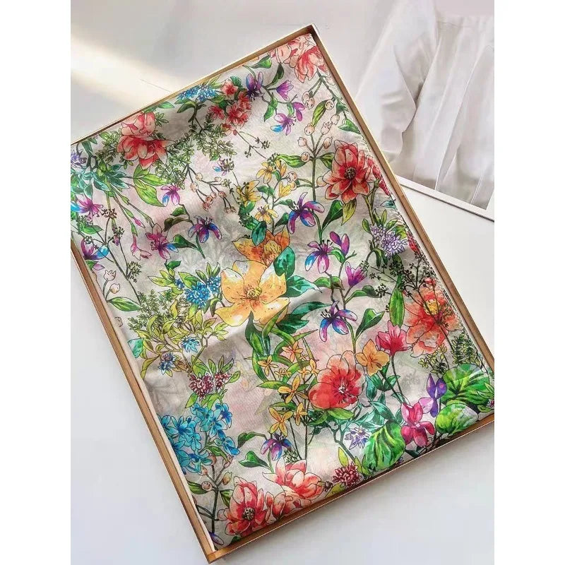 Large 100% Mulberry Silk Scarf Oblong Shawl Neck Scarf Wrap
