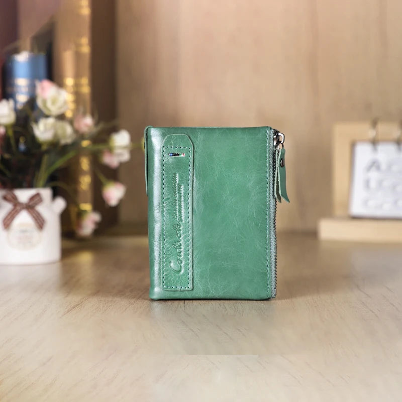 Genuine Leather Fashion Purses Bifold Purses Credit Card Holder Wallets