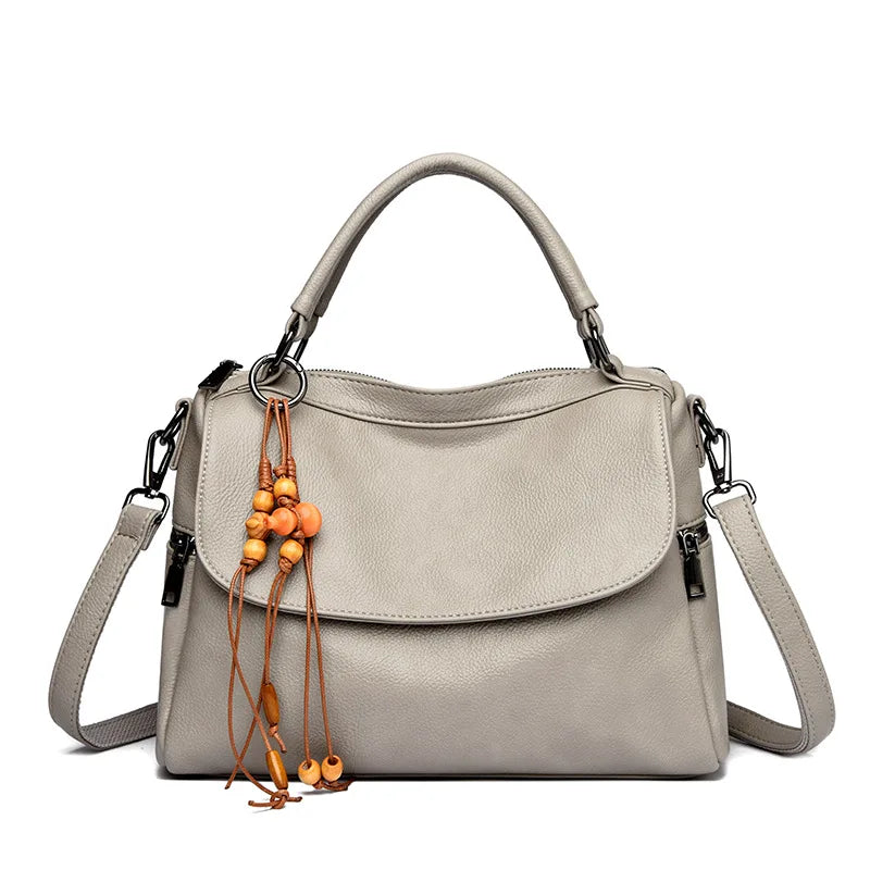 Soft PU leather women's handbag large-capacity shoulder bag