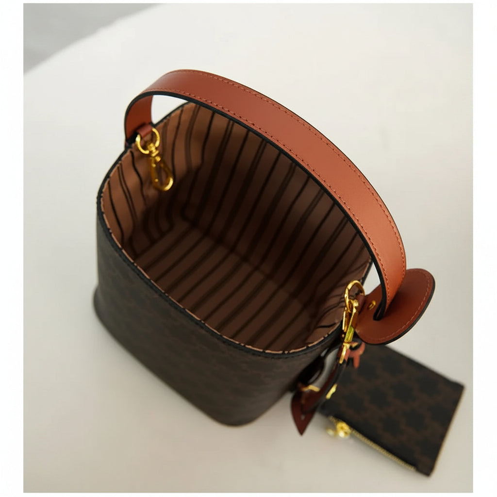 Large-capacity fashion single shoulder crossbody bucket bag