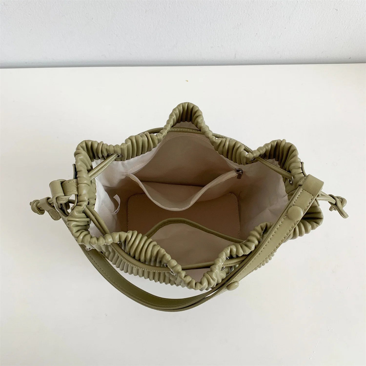 Luxury Fashion Pleated Bucket Shoulder Crossbody Bag
