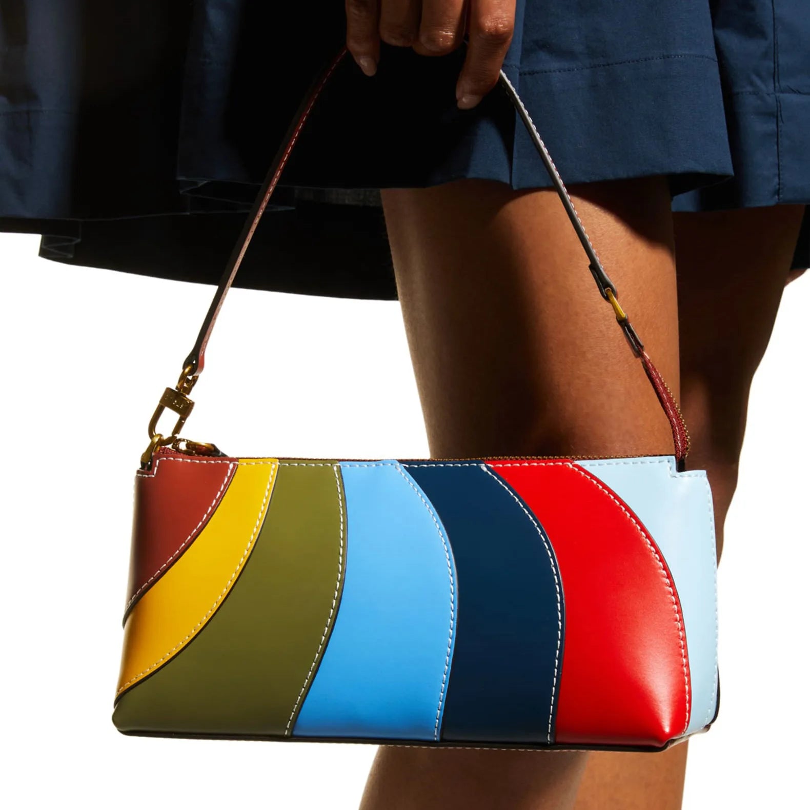 Trendy Rainbow Color Handbag Design Stylish Shoulder Bag