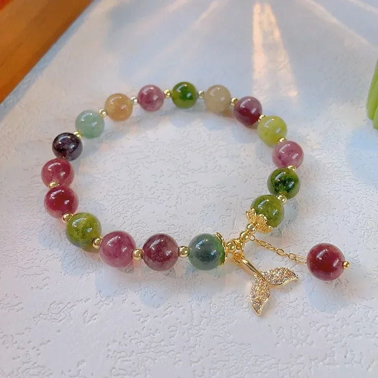 Natural Jade Agate Bracelet Exquisite Flower Design