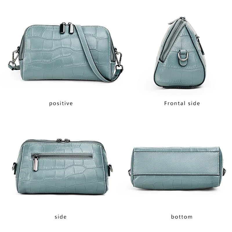Fashionable shoulder crossbody bag crocodile texture