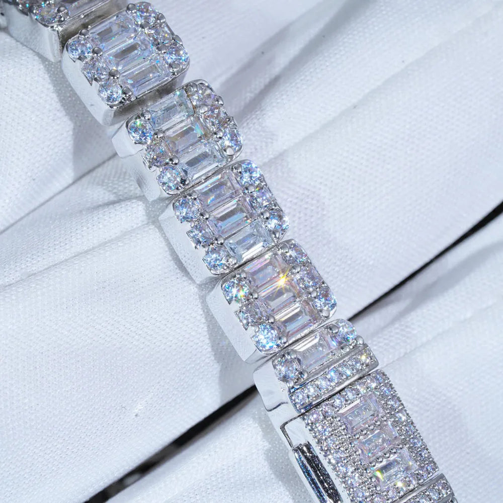 8mm Cluster Tennis Bracelet Mixed Inset Cubic Zirconia
