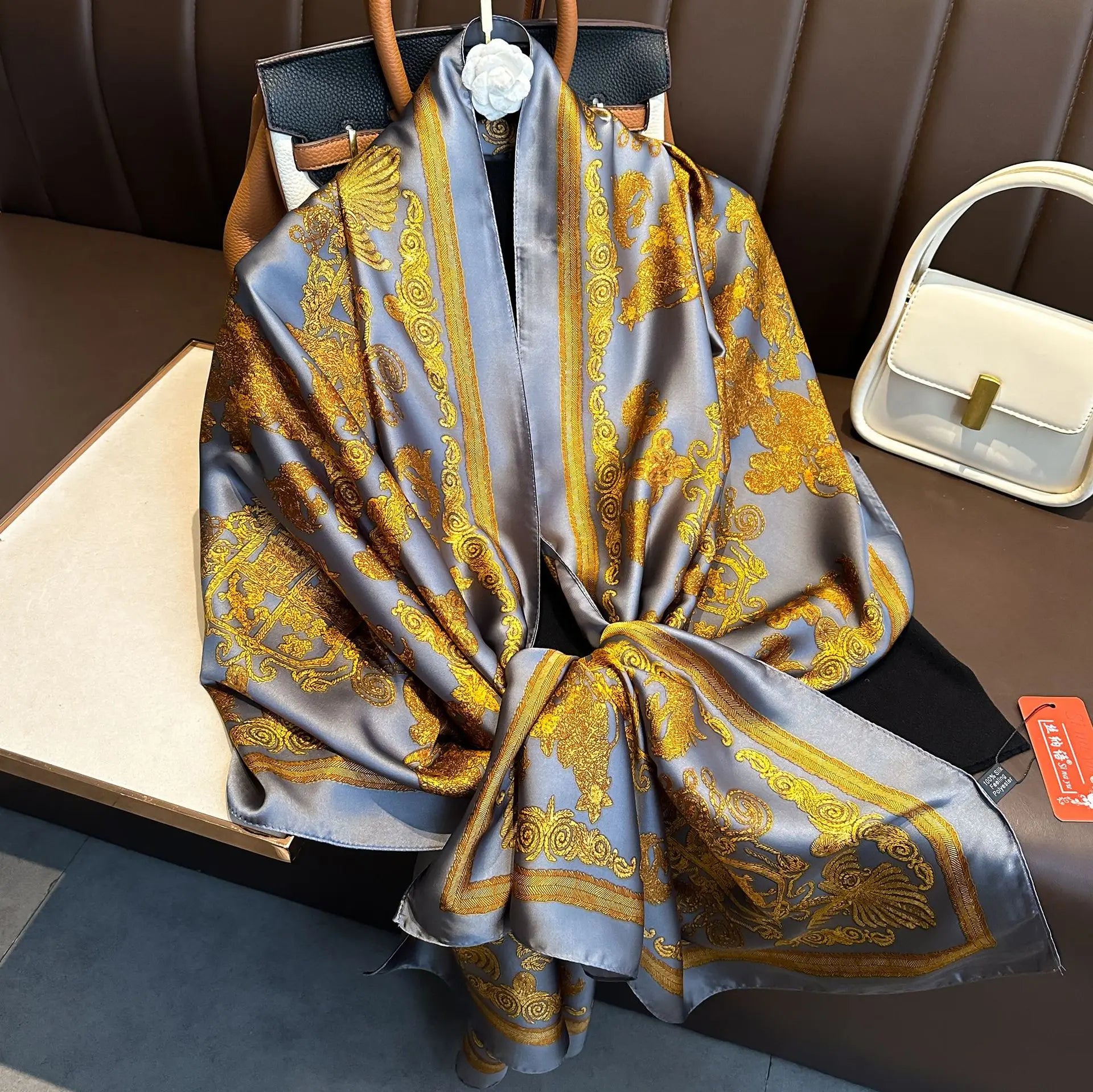 Luxury Brand Silk Scarves Women Fashion Print 180X90CM Long Silk Headscarf