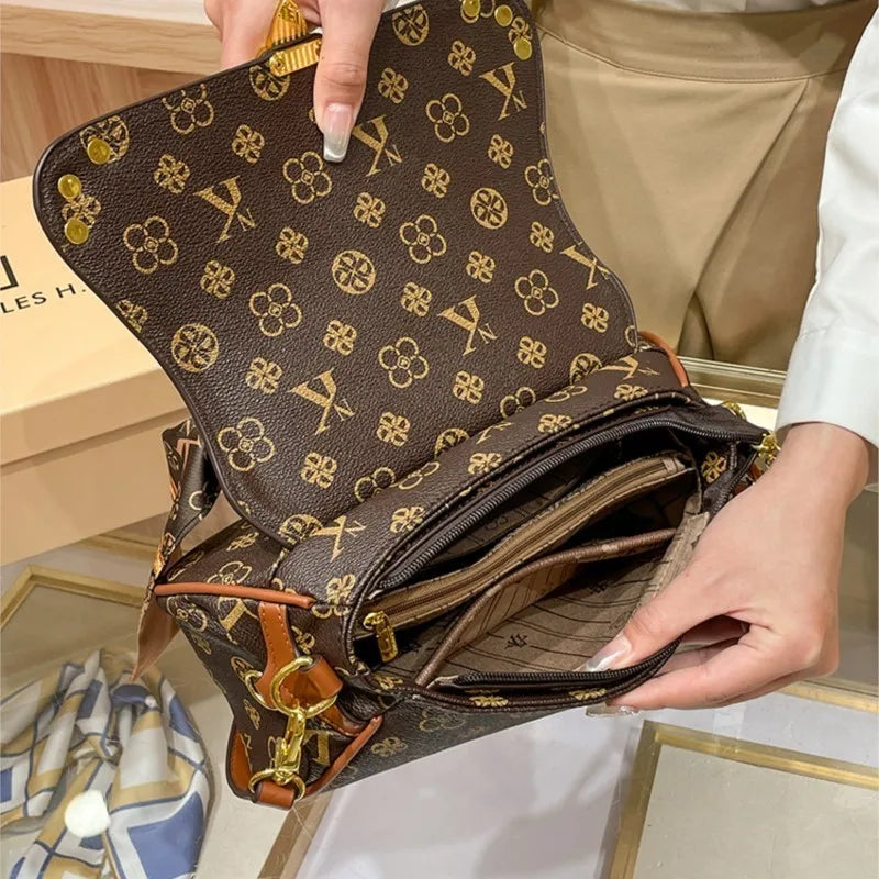 Retro commuting high-end design single shoulder crossbody bag