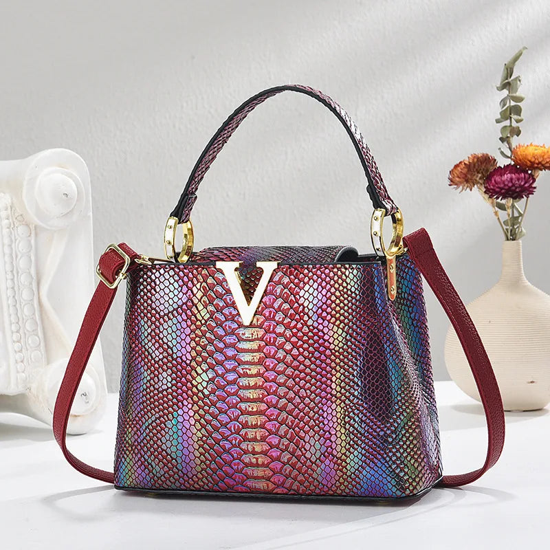 Gradient Color Shoulder Bag PU Leather Crossbody Bag
