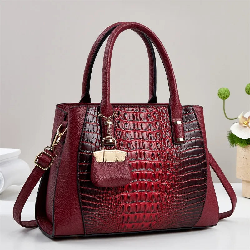 Fashionable Crocodile Pattern Women's Crossbody Bag
