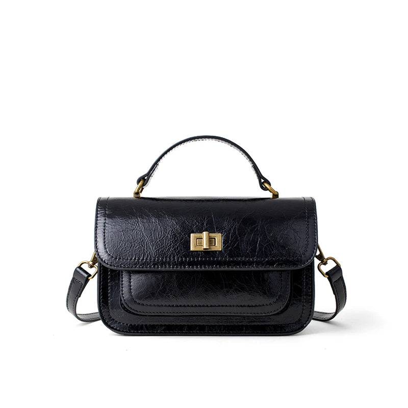 Genuine Leather Shoulder Bag Fashionable Versatile Design