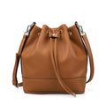 Leather Bucket Bags and Drawstring Crossbody Purse Medium Tote Stylish Handbags