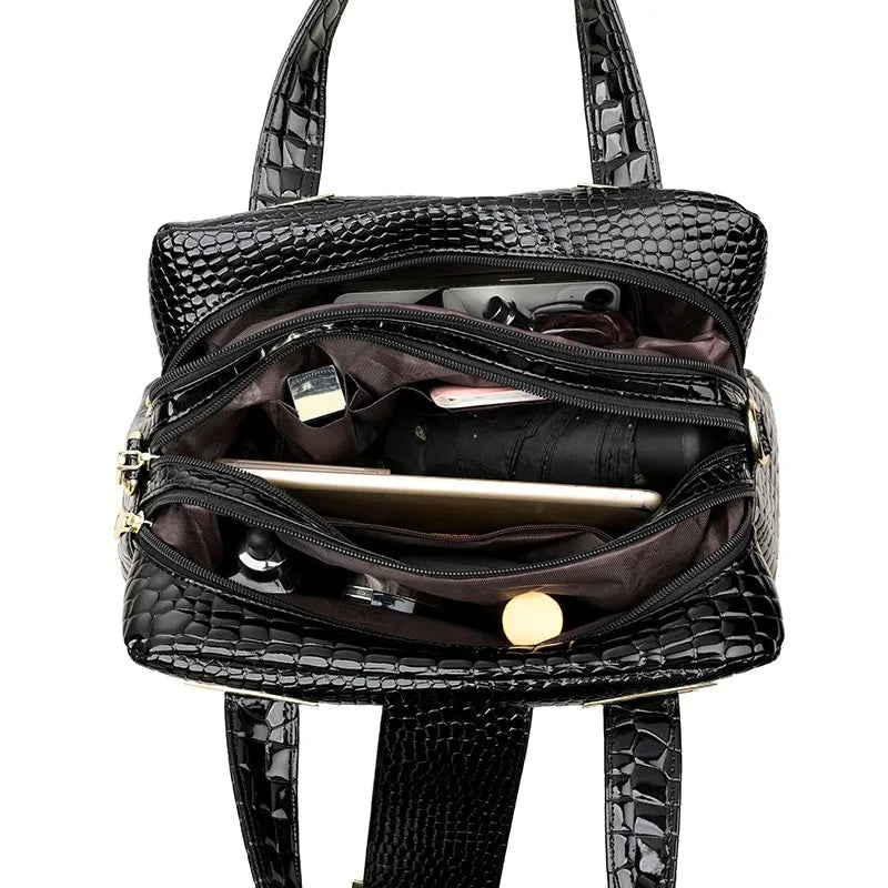 Creative Design PU Luxury Crocodile Patterned Handbag