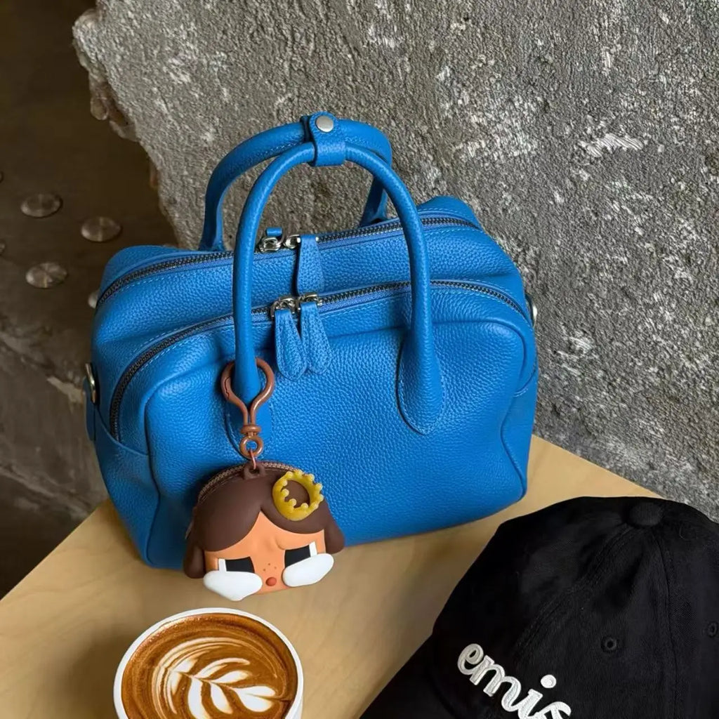 Litchi Texture Bowling Bag Commuter Versatile Single Shoulder Slant Cross Bag for Women