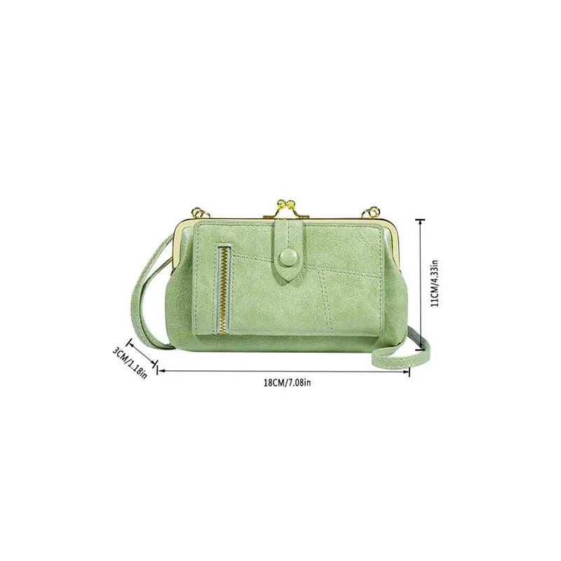 Pu Leather Zip Crossbody Shoulder Clutch Bag Purse Wallet Mobile Phone Bag