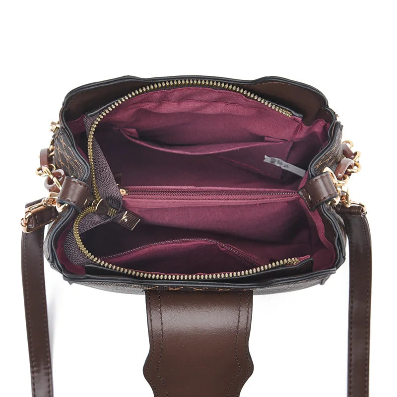 Women Handbag Bag Luxury Design Bucket Shoulder Crossbody Bag Print Large Capacity