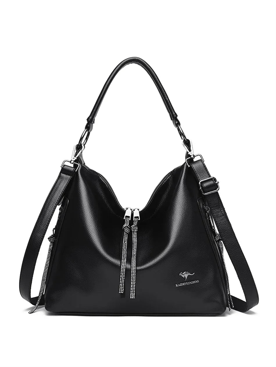 High Quality Leather Shoulder Bag Top-handle Casual Large Capacity Messenger Bag