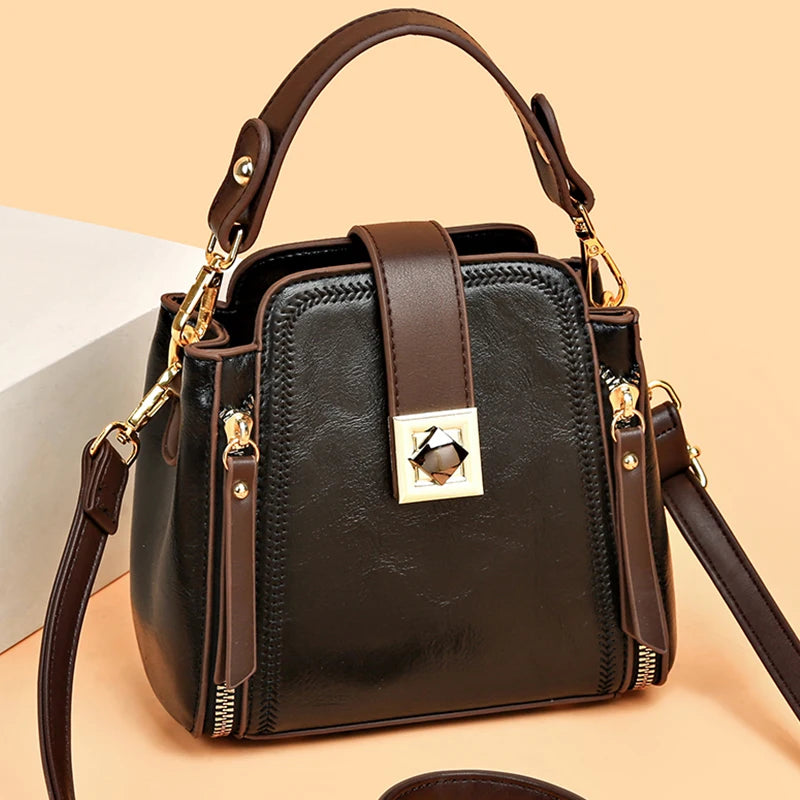 High-end Leather Tote Large Capacity Women Bags Luxury Design Shoulder Bag