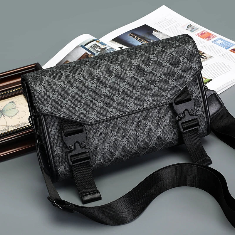 Men's Crossbody Fashion Business PU Leather Shoulder Bag